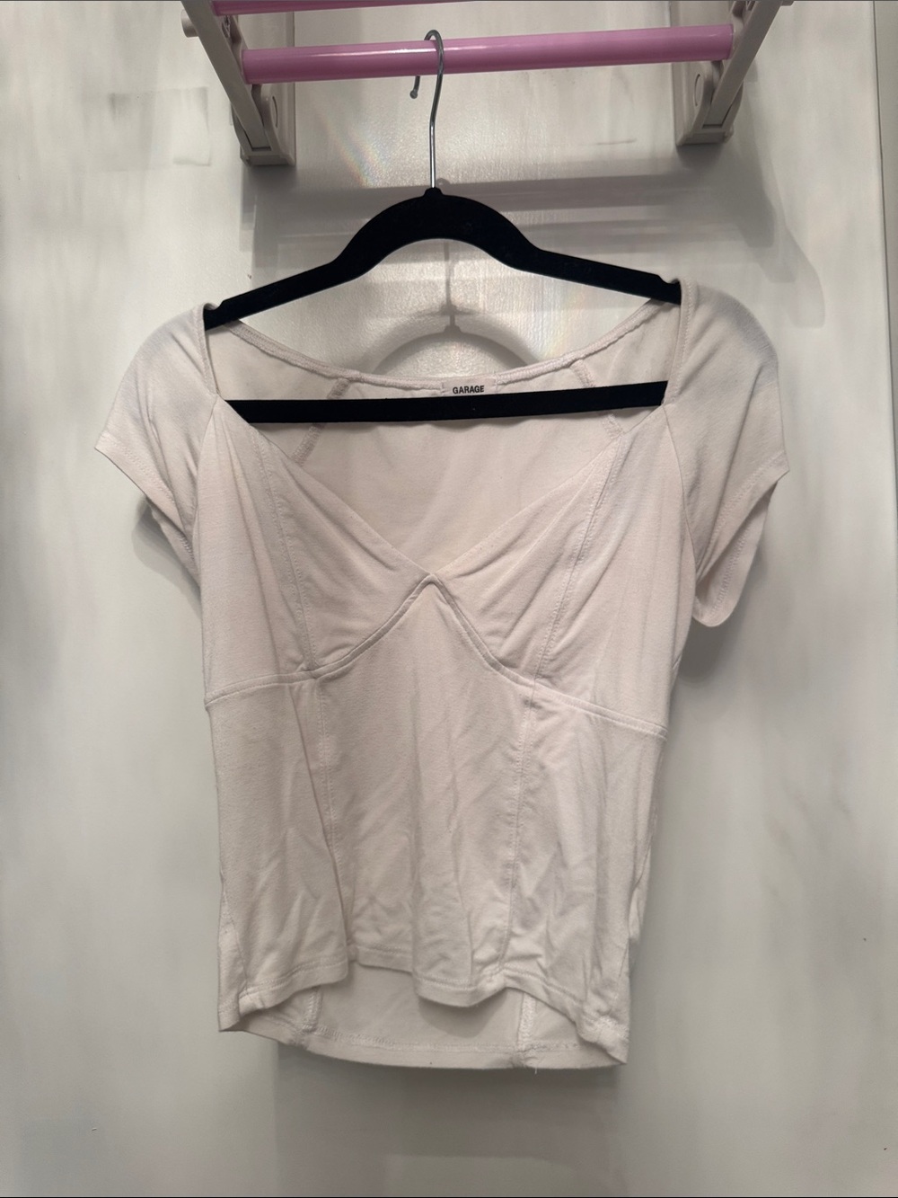 Garage Cream Short Sleeve Scoop Neck Tee